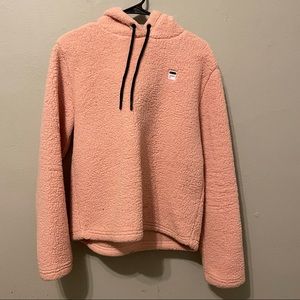 Fila pink plush hoodie